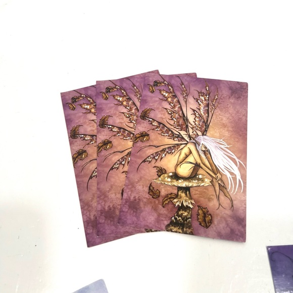 2004 Amy Brown Unicorn Fairies Dragon Stationary Card Envelope Set in Tin combo - Picture 6 of 16